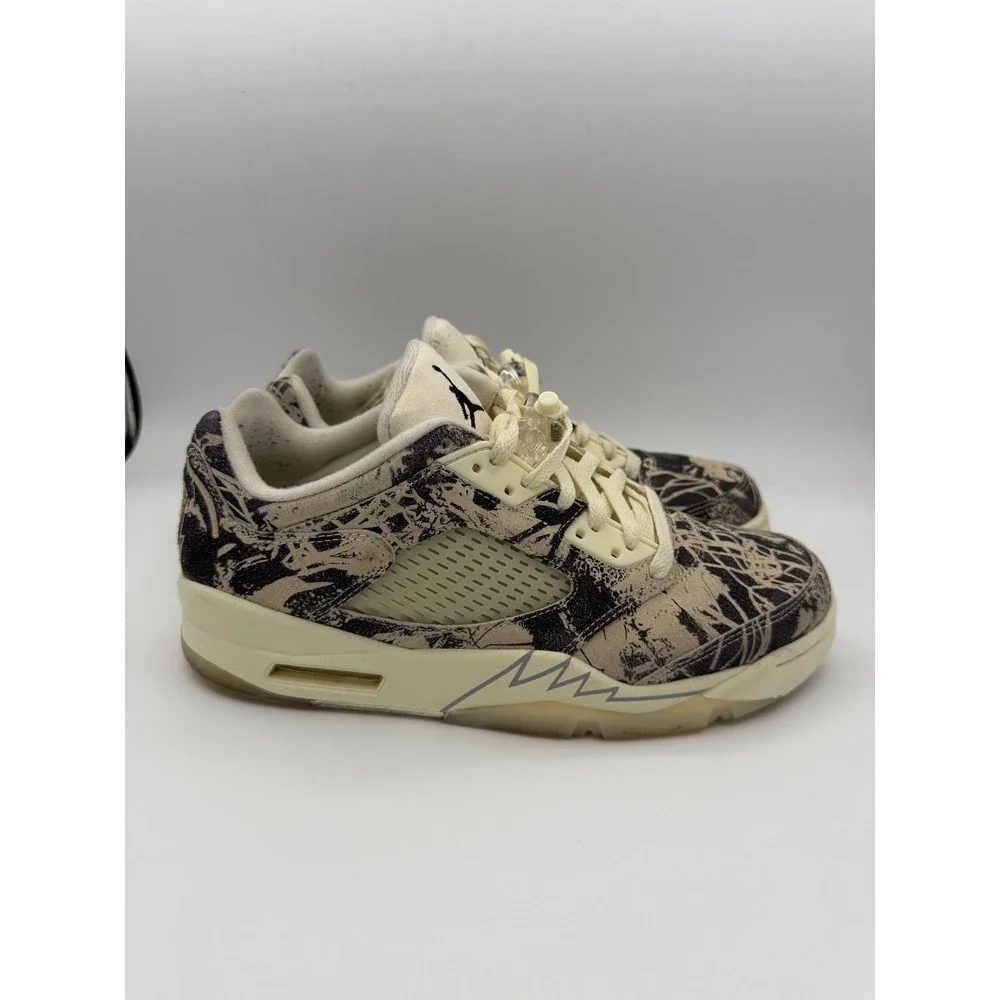 Womens Air Jordan 5 Retro Low DB016 100 Latte Coconut Milk Black Sneakers